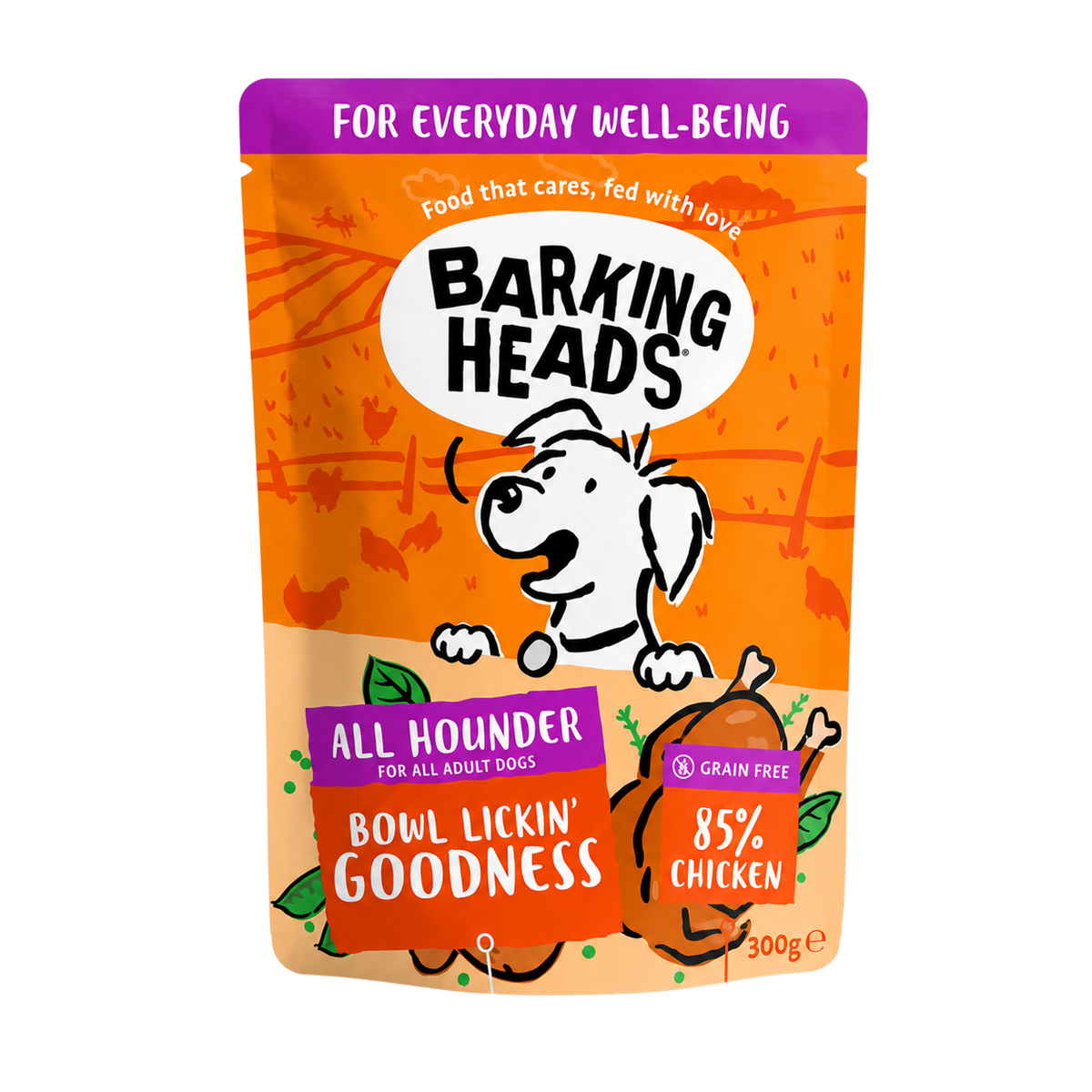 Barking Heads Bowl Lickin' Goodness Chicken Wet Dog Food - All Hounder 300g
