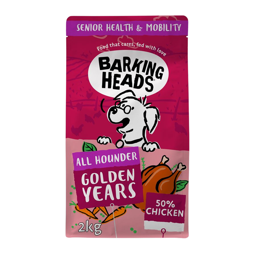 Barking Heads Golden Years Chicken Dry Dog Food - All Hounder 2kg