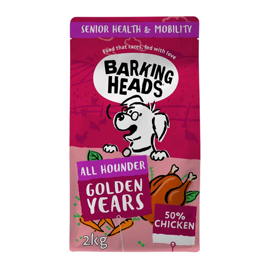 Barking Heads Golden Years Chicken Dry Dog Food - All Hounder 2kg
