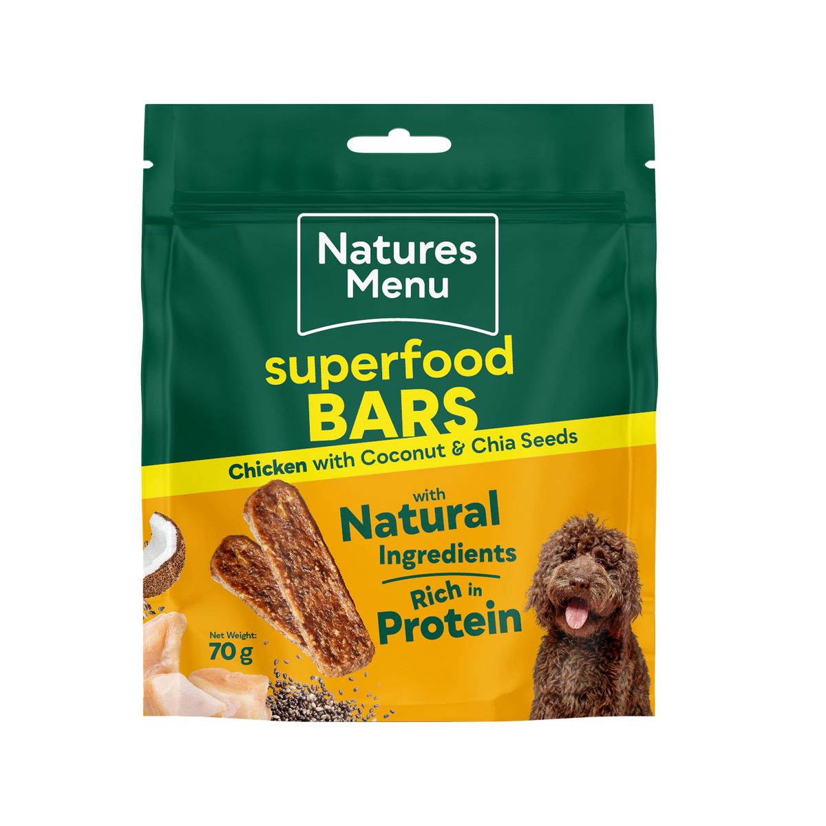 Natures Menu Chicken w/ Chia & Coconut Superfood Bar 70g