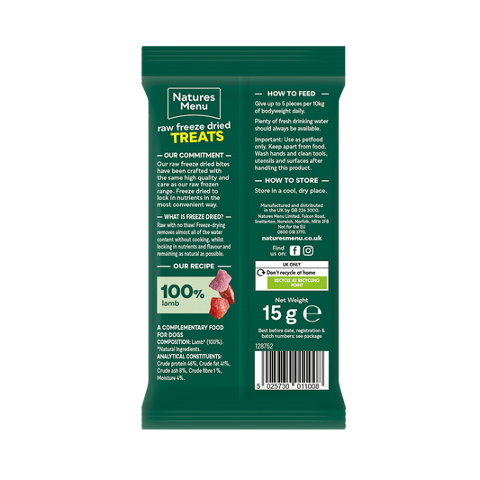 Natures Menu Freeze Dried Lamb Bites 15g