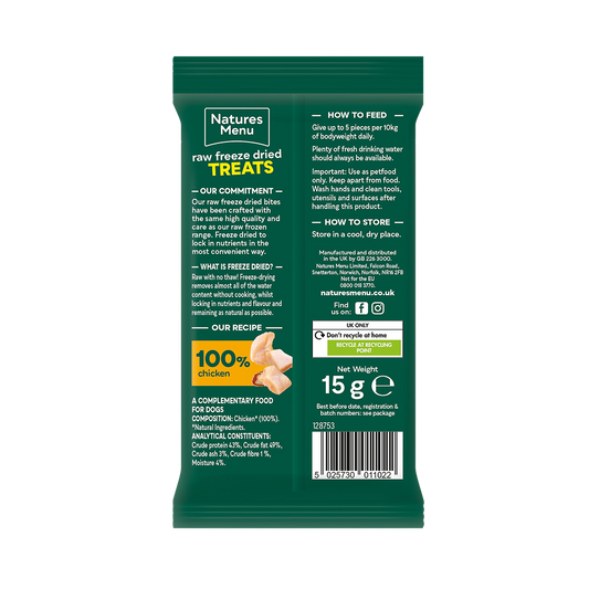 Natures Menu Freeze Dried Chicken Bites 15g