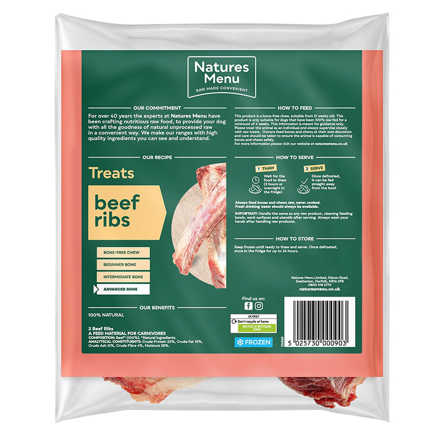 Natures Menu Frozen Treats - Beef Ribs 2 Pieces
