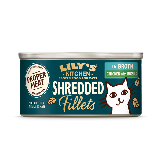 Lily's Kitchen Shredded Fillets Chicken & Mussels in Broth Cat Food 70g