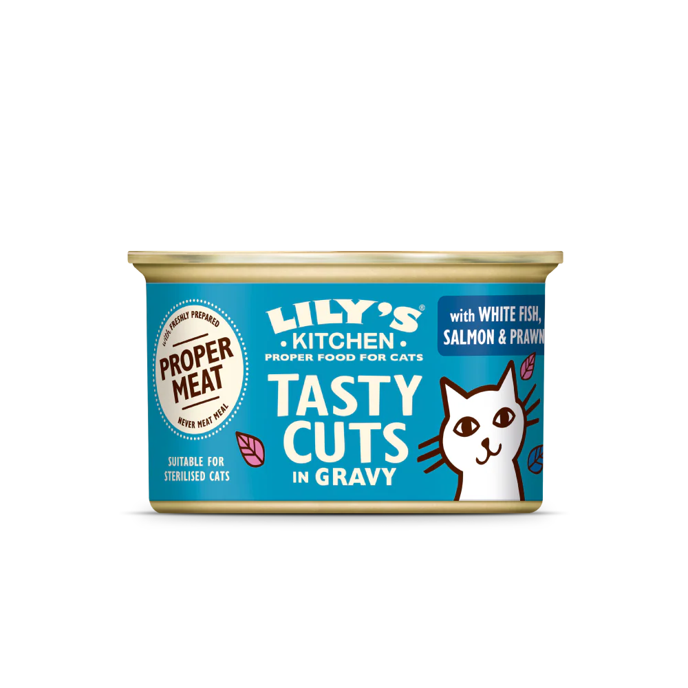 Lily's Kitchen Tasty Cuts White Fish, Salmon & Prawn Cat Food 85g