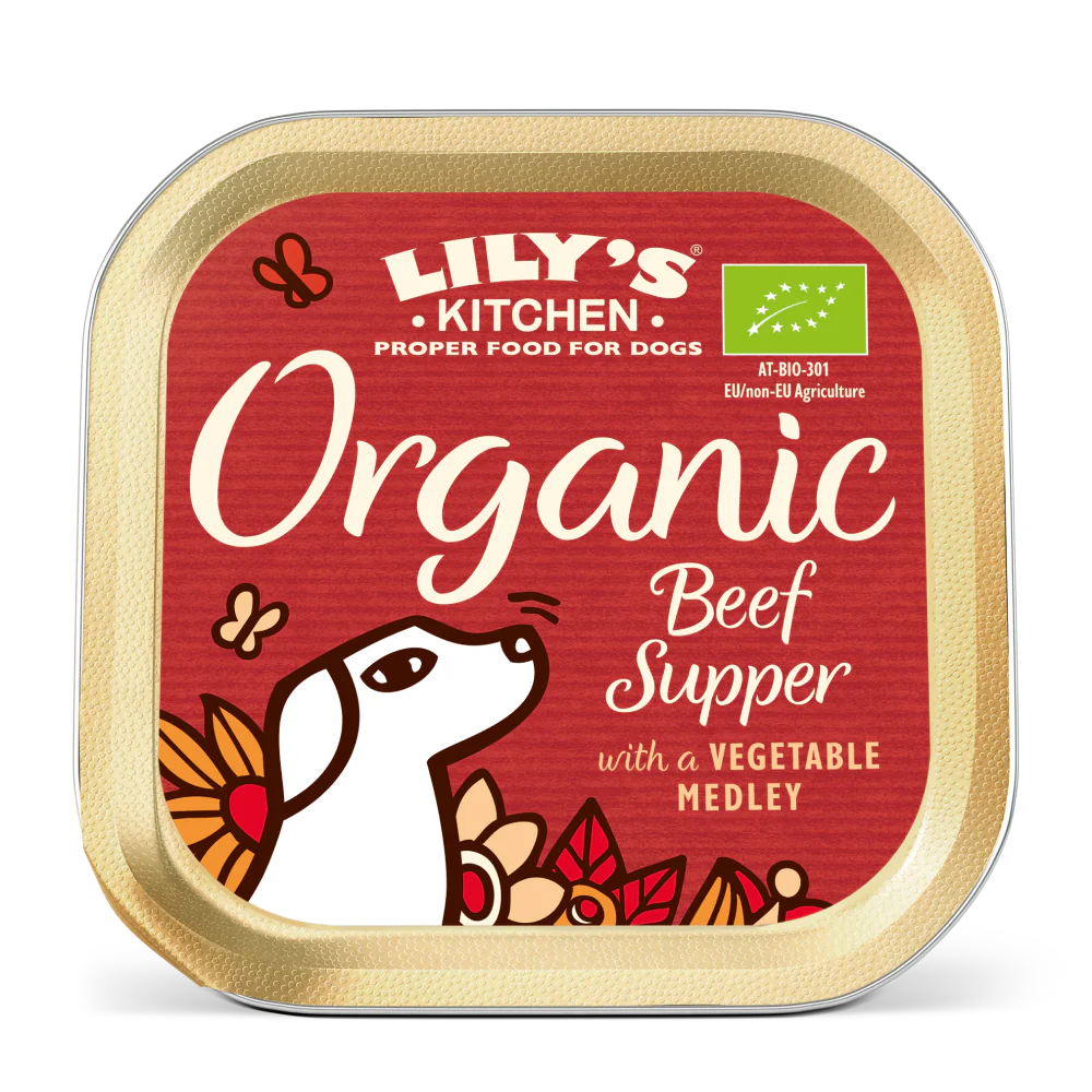 Lily's Kitchen Wet Dog Food Tray - Organic Beef & Spelt Supper 150g