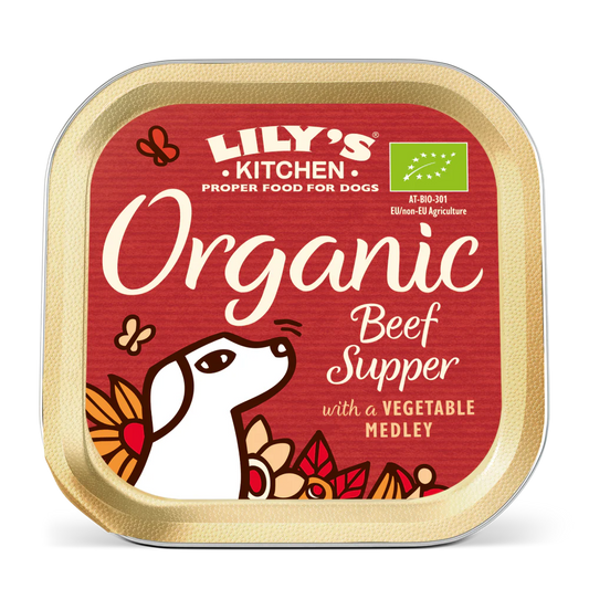 Lily's Kitchen Wet Dog Food Tray - Organic Beef & Spelt Supper 150g