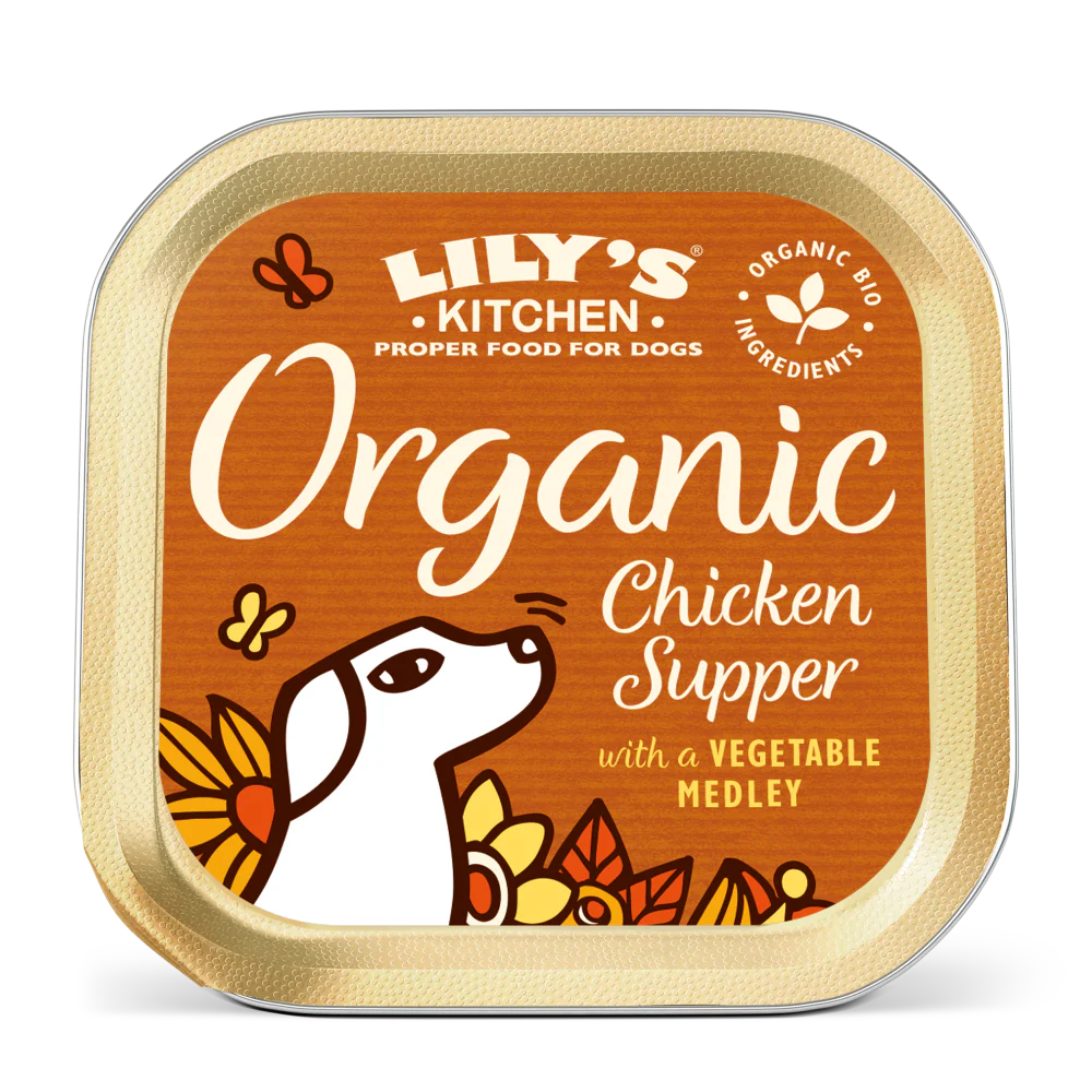 Lily's Kitchen Wet Dog Food Tray - Organic Chicken & Spelt Supper 150g