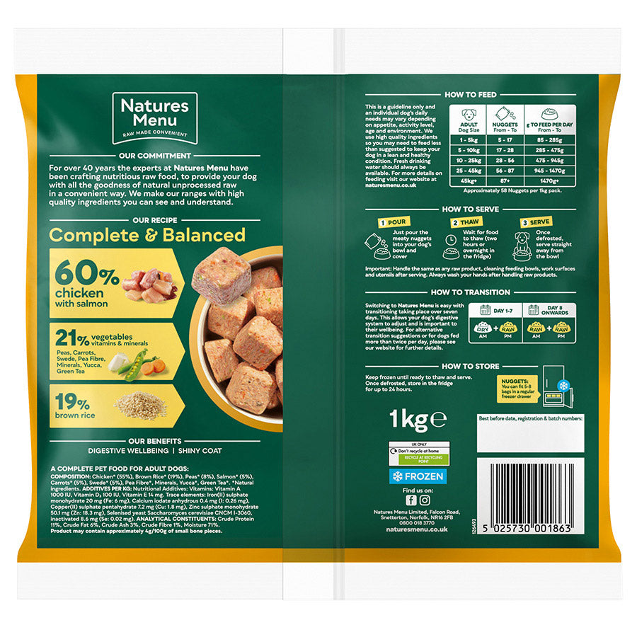 Natures Menu 60/40 Chicken & Salmon Nuggets 1kg