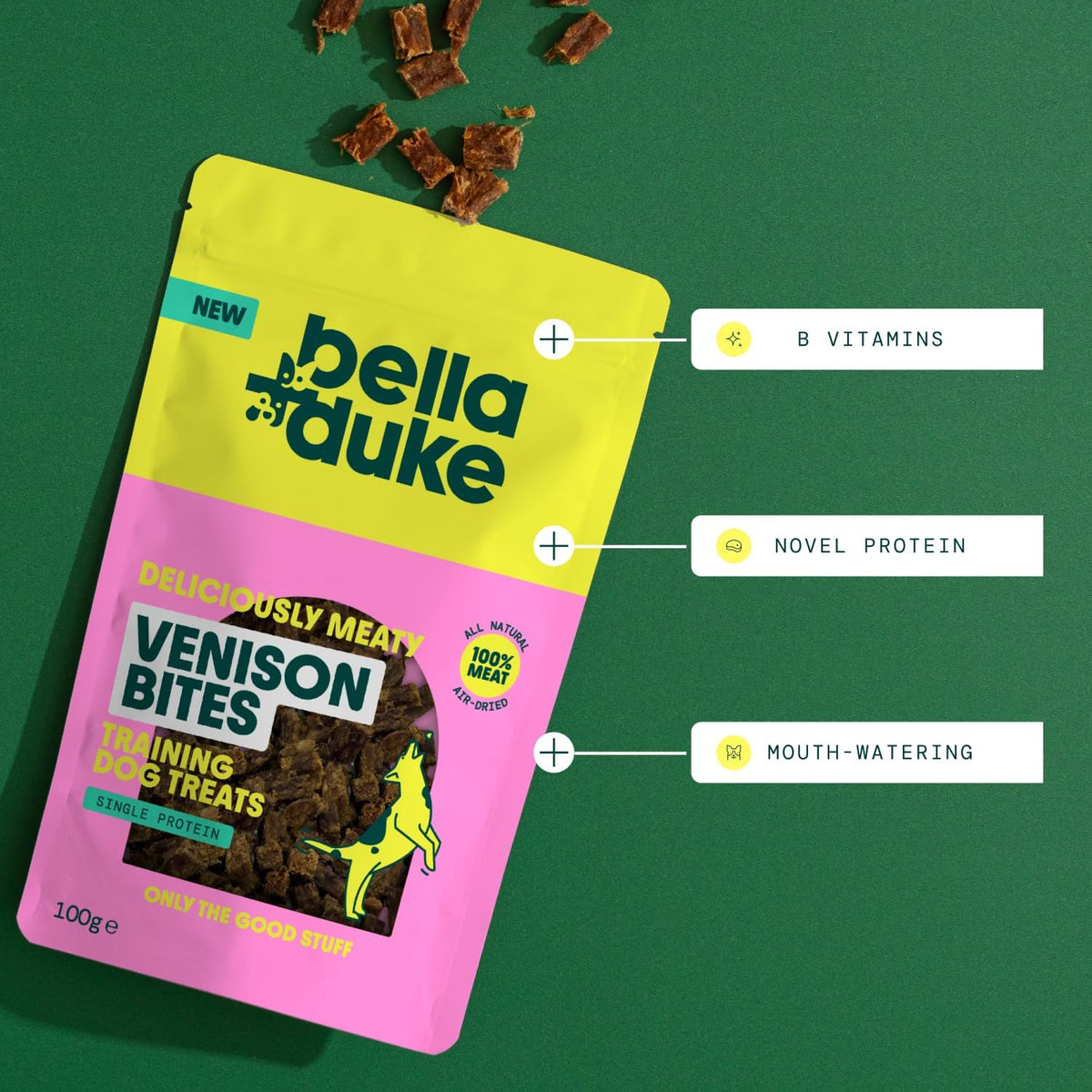Bella + Duke Scrumptious Venison Treats 100g
