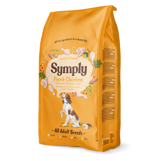 Symply Fresh Chicken dry dog food for all dog breeds pack shot