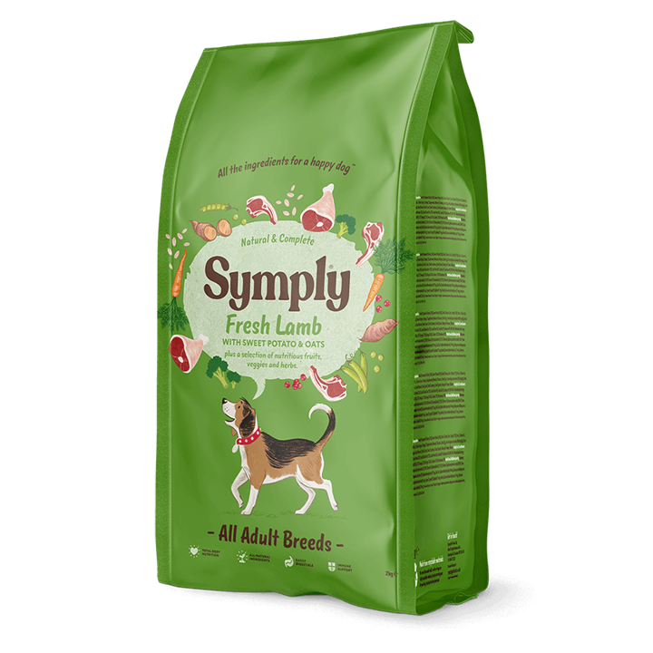 Symply Fresh Lamb dry dog food for all dog breeds pack shot
