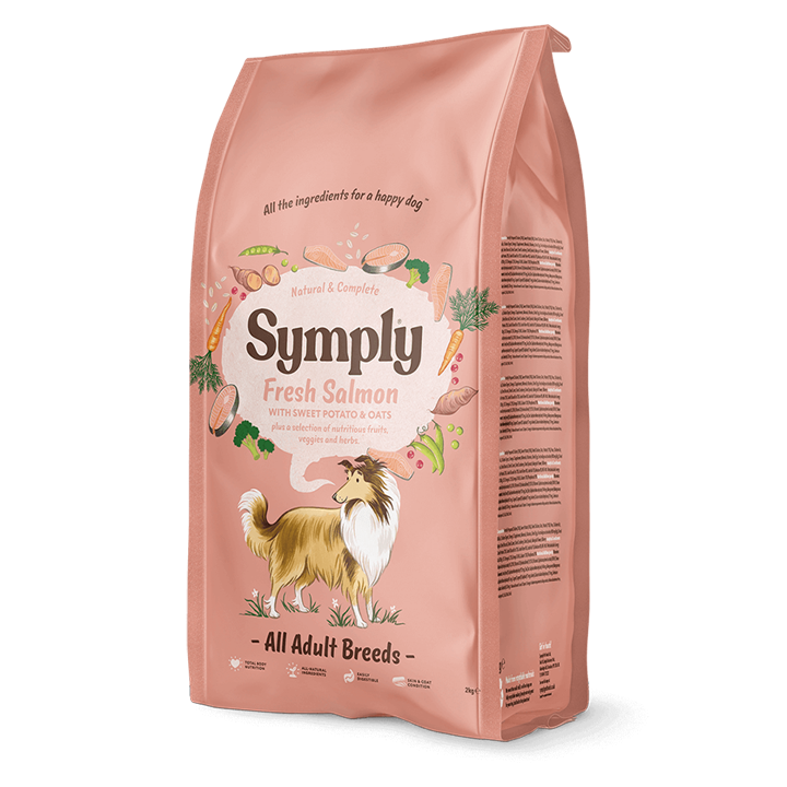 Symply Fresh Salmon dry dog food for all dog breeds pack shot
