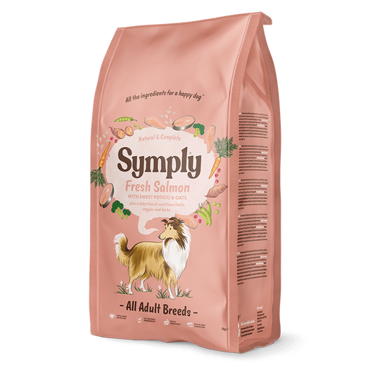 Symply Fresh Salmon dry dog food for all dog breeds pack shot