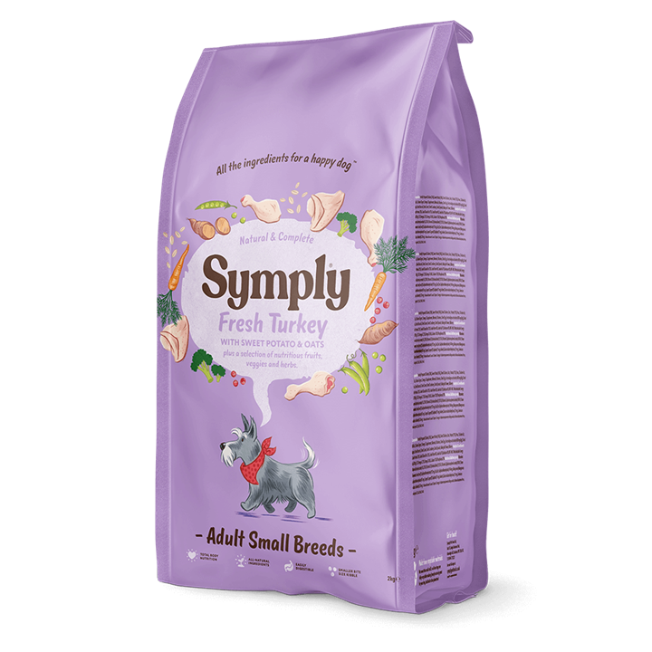 Symply Fresh Turkey dry dog food for small breed dogs pack shot