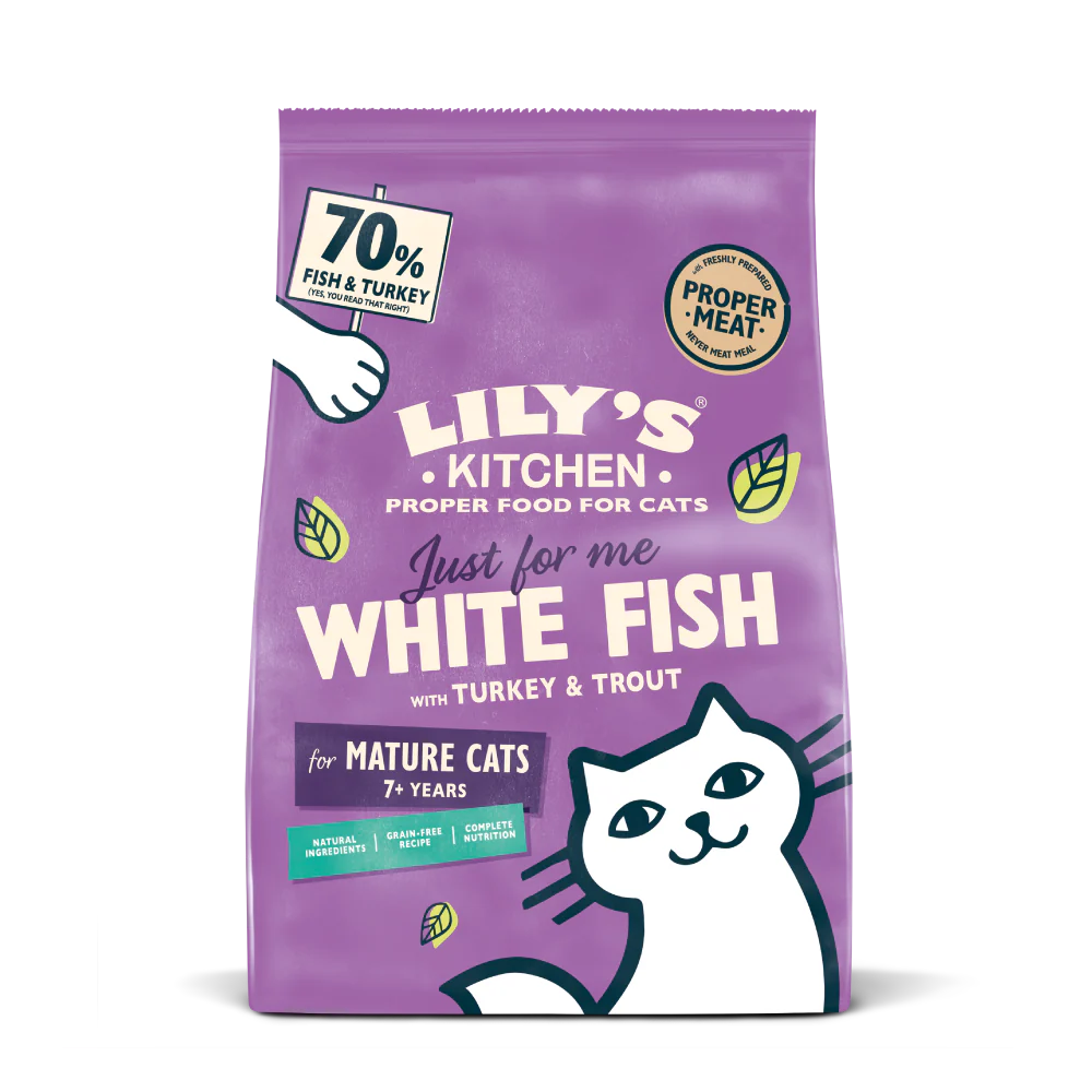 Lily's Kitchen Dry Cat Food Senior White Fish & Turkey 800g