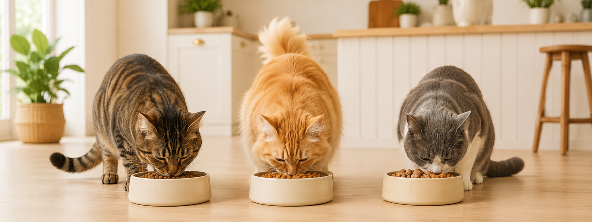 Cat eating food
