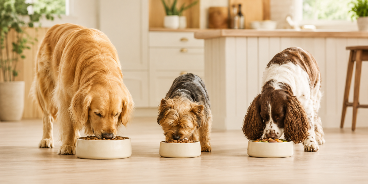 Dog eating food
